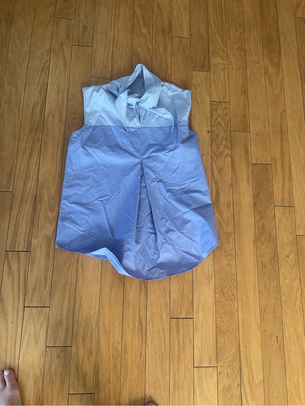Light Blue Sleeveless Hooded Top Cedric Charles